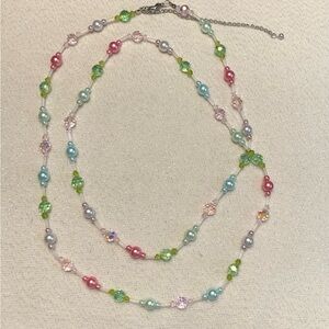 Multicolor Pastel Beaded 42” Necklace - Women Jewelry